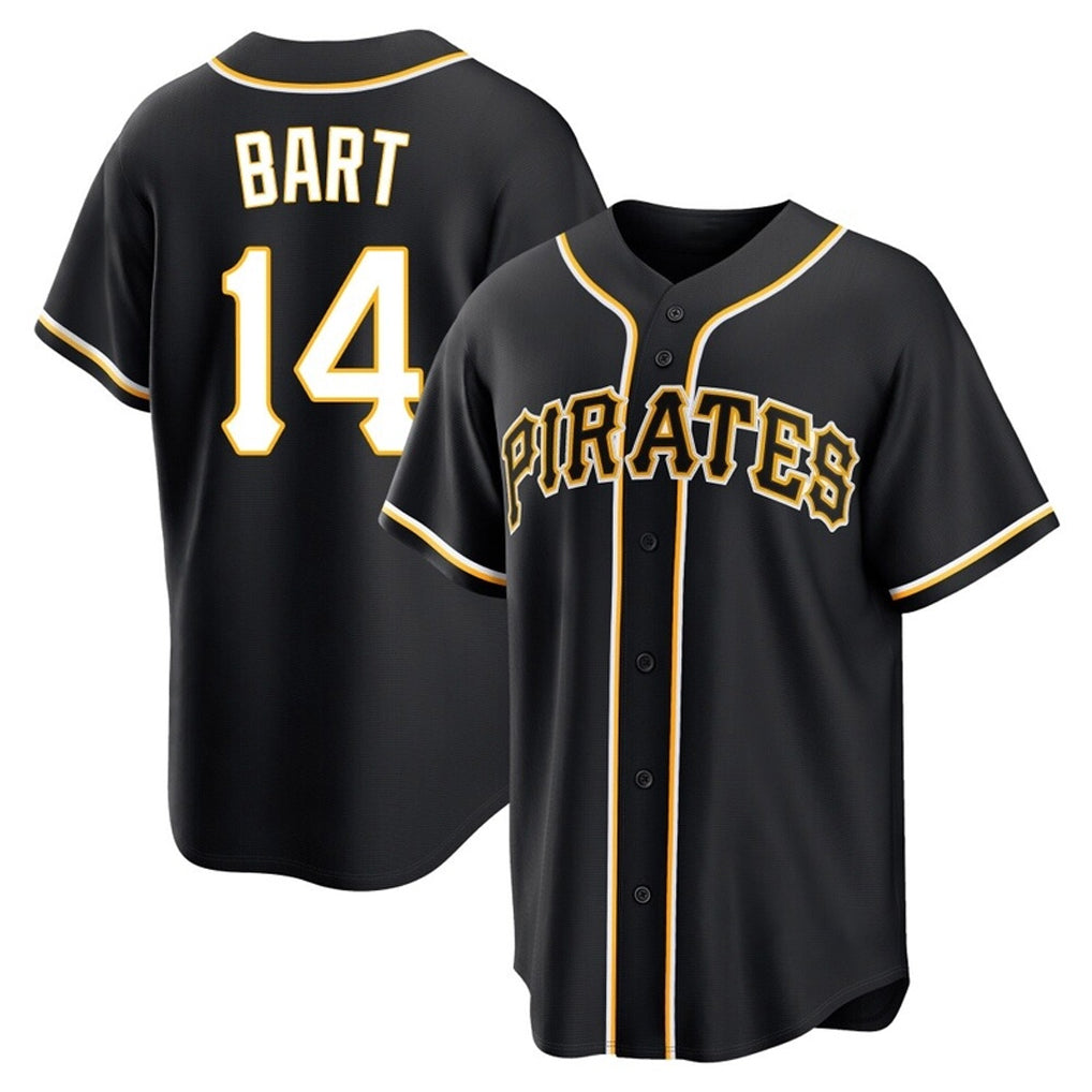 Jamed P.Pirates #14 Joey Bart Player Black Fashion Out Home Game Stitched Jerseys