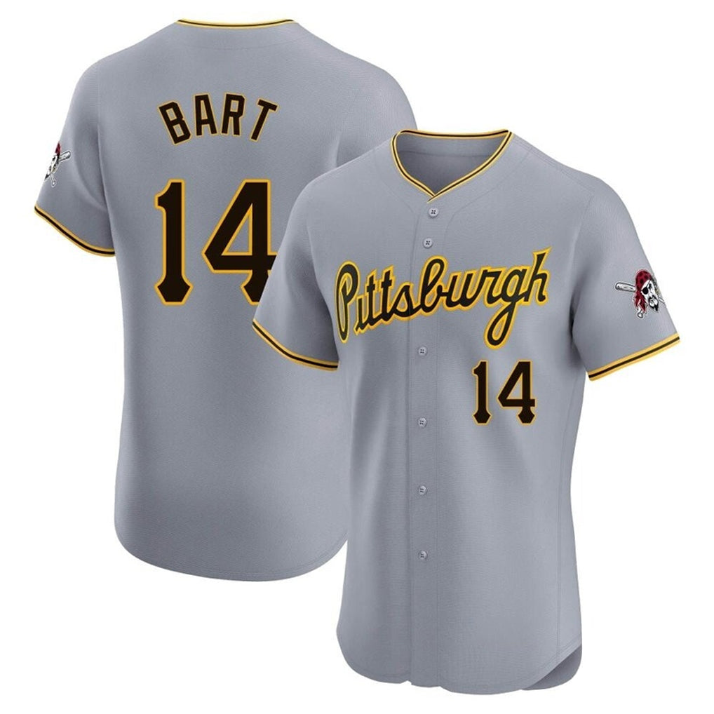 Jamed P.Pirates #14 Joey Bart Player Gray Road Home Limited Elite Stitched Jerseys