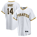 Jamed P.Pirates #14 Joey Bart Player White Home Game Stitched Jerseys