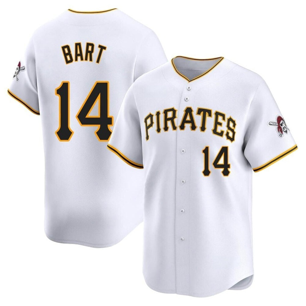 Jamed P.Pirates #14 Joey Bart Player White Home Limited Stitched Jerseys