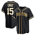 Jamed P.Pirates #15 Oneil Cruz Player Black Fashion Out Home Game Stitched Jerseys