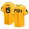 Jamed P.Pirates #15 Oneil Cruz Player Gold City Connect Home Game Stitched Jerseys