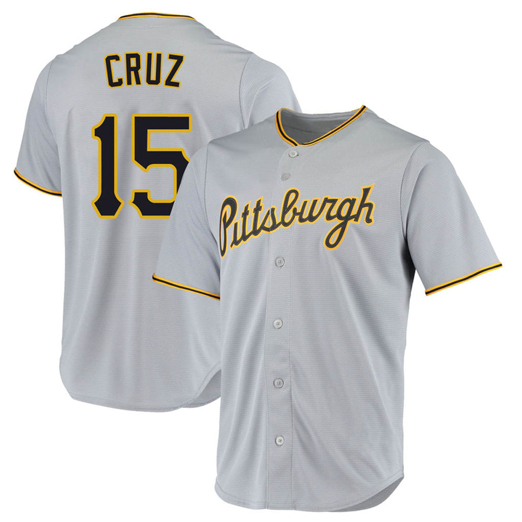 Jamed P.Pirates #15 Oneil Cruz Player Gray Road Home Game Stitched Jerseys