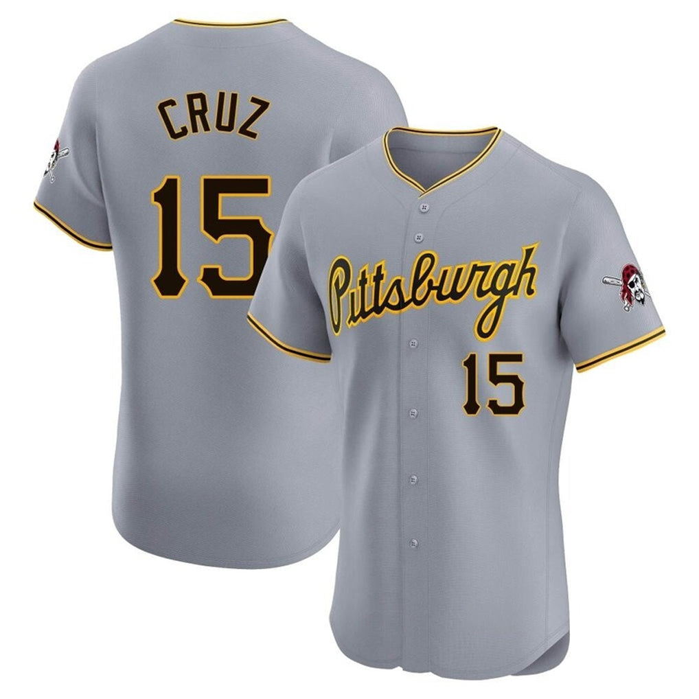 Jamed P.Pirates #15 Oneil Cruz Player Gray Road Home Limited Elite Stitched Jerseys