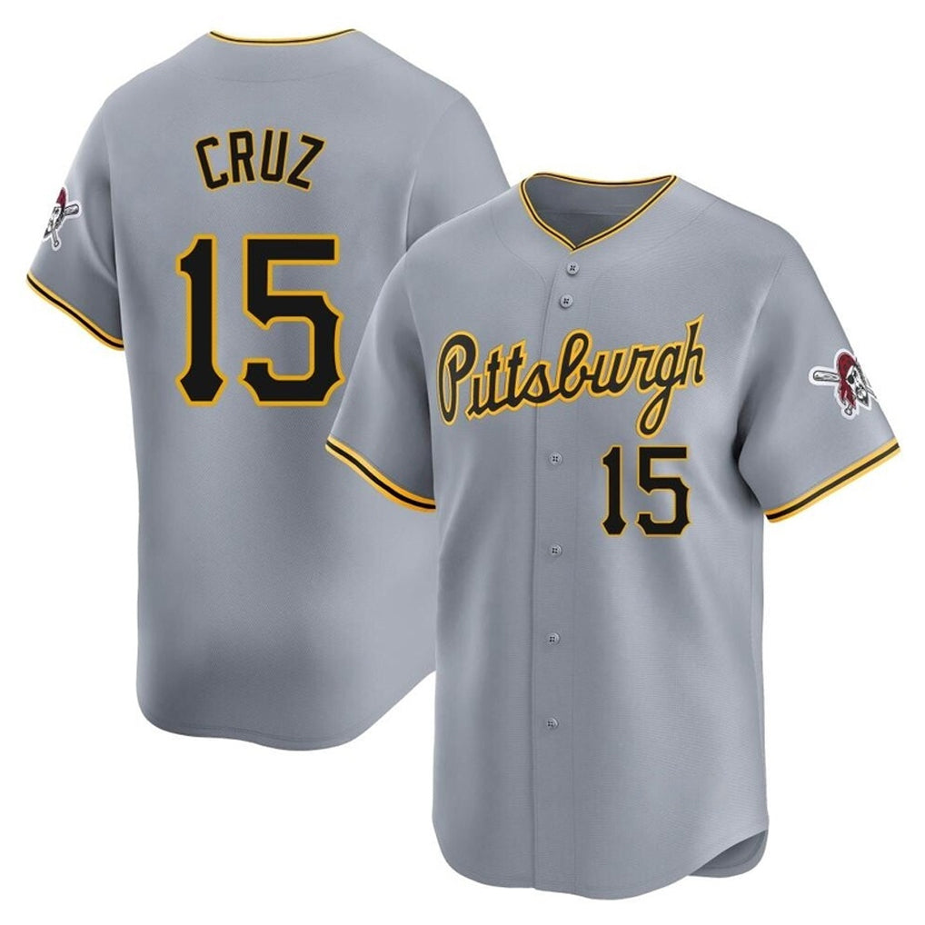 Jamed P.Pirates #15 Oneil Cruz Player Gray Road Home Limited Stitched Jerseys