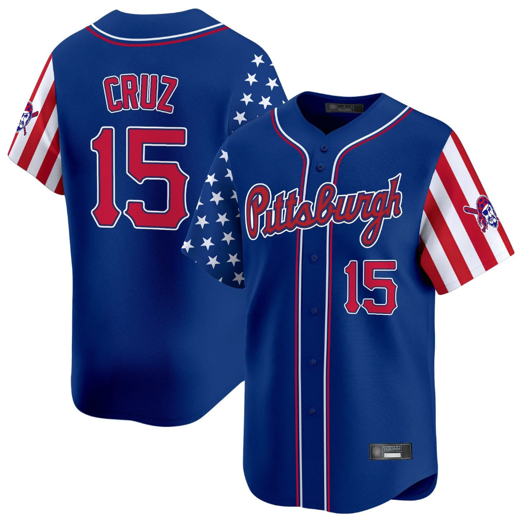 Jamed P.Pirates #15 Oneil Cruz Player Royal 2025 Independence Day Vapor Premier Limited Stitched Jerseys