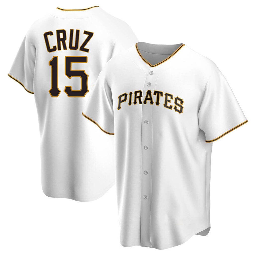 Jamed P.Pirates #15 Oneil Cruz Player White Home Game Stitched Jerseys