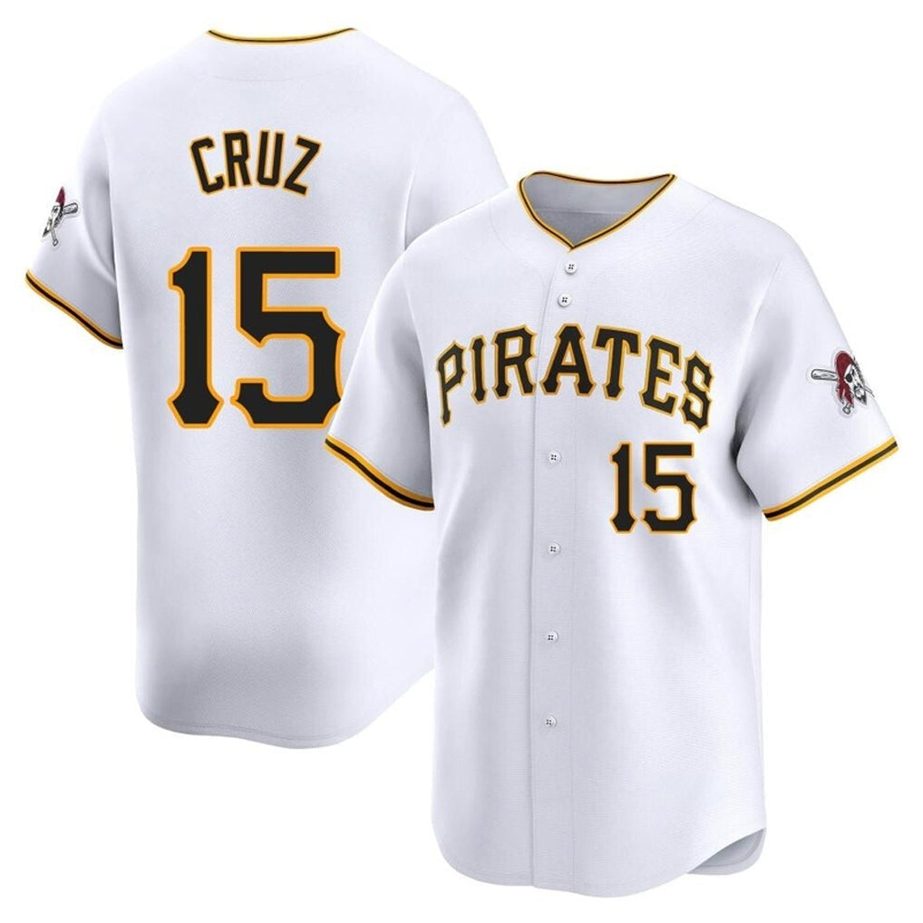 Jamed P.Pirates #15 Oneil Cruz Player White Home Limited Stitched Jerseys