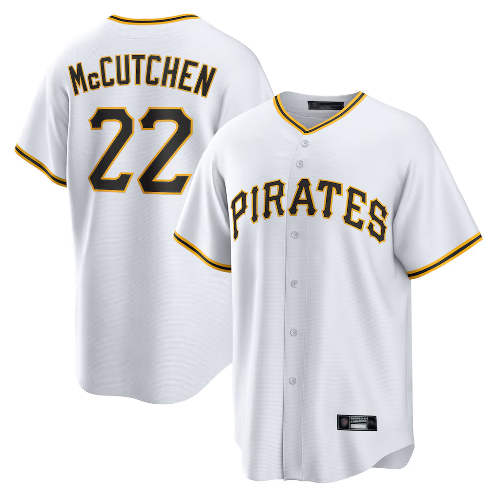 Jamed P.Pirates #22 Andrew McCutchen Player White Home Game Stitched Jerseys