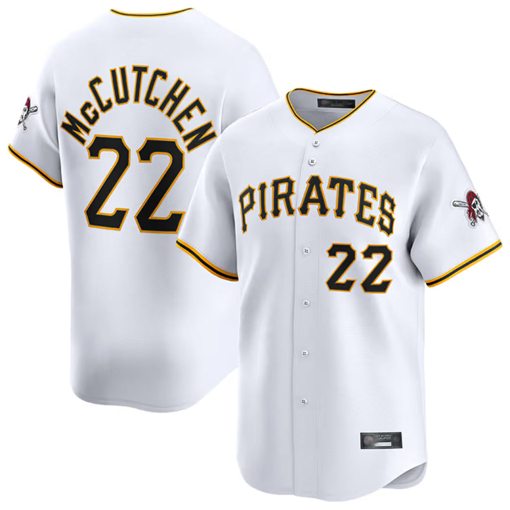 Jamed P.Pirates #22 Andrew McCutchen Player White Home Limited Stitched Jerseys