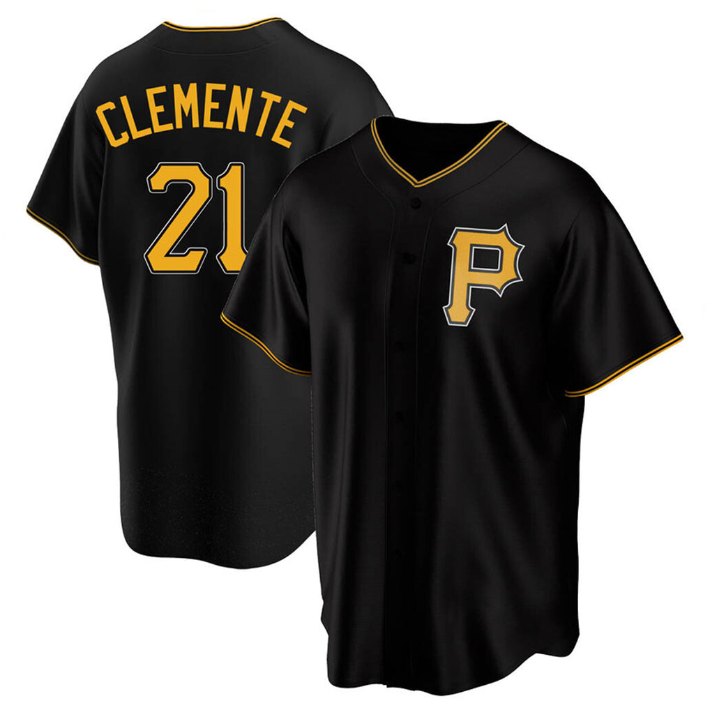 Jamed P.Pirates #21 Roberto Clemente Player Black Alternate 2025 Home Game Stitched Jerseys