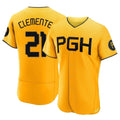 Jamed P.Pirates #21 Roberto Clemente Player Gold City Connect Home Limited Elite Stitched Jerseys