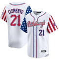 Jamed P.Pirates #21 Roberto Clemente Player White 2025 Independence Day Vapor Premier Limited Stitched Jerseys