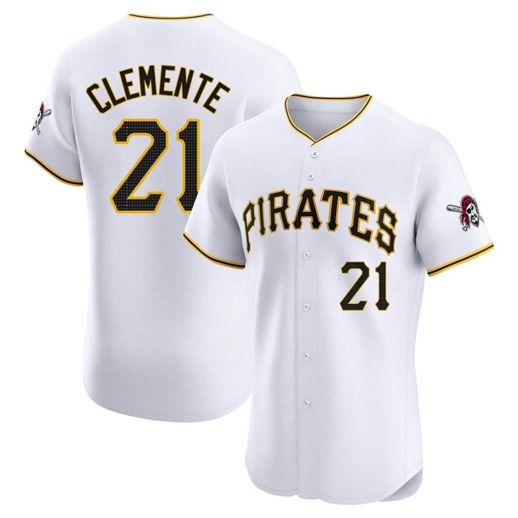 Jamed P.Pirates #21 Roberto Clemente Player White Home Limited Elite Stitched Jerseys