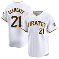 Jamed P.Pirates #21 Roberto Clemente Player White Home Limited Stitched Jerseys
