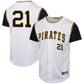 Jamed P.Pirates #21 Roberto Clemente Player White Throwback Cooperstown Collection Limited Stitched Jerseys