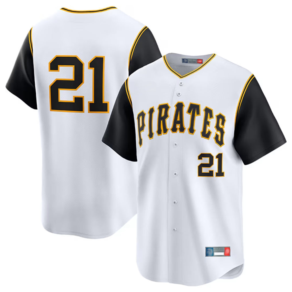 Jamed P.Pirates #21 Roberto Clemente Player White Throwback Cooperstown Limited Stitched Jerseys