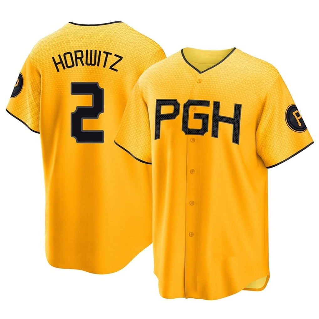 Jamed P.Pirates #2 Spencer Horwitz Player Gold City Connect Home Game Stitched Jerseys