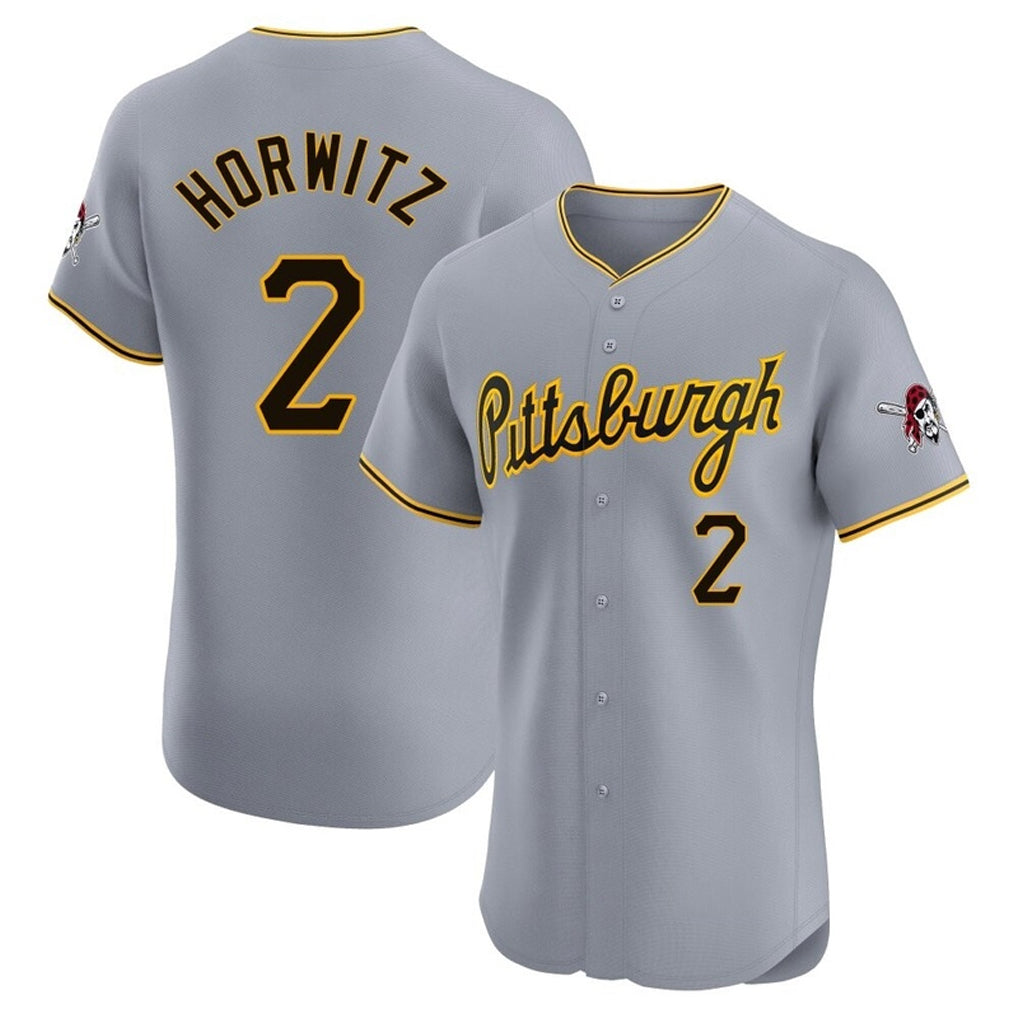 Jamed P.Pirates #2 Spencer Horwitz Player Gray Road Home Limited Elite Stitched Jerseys