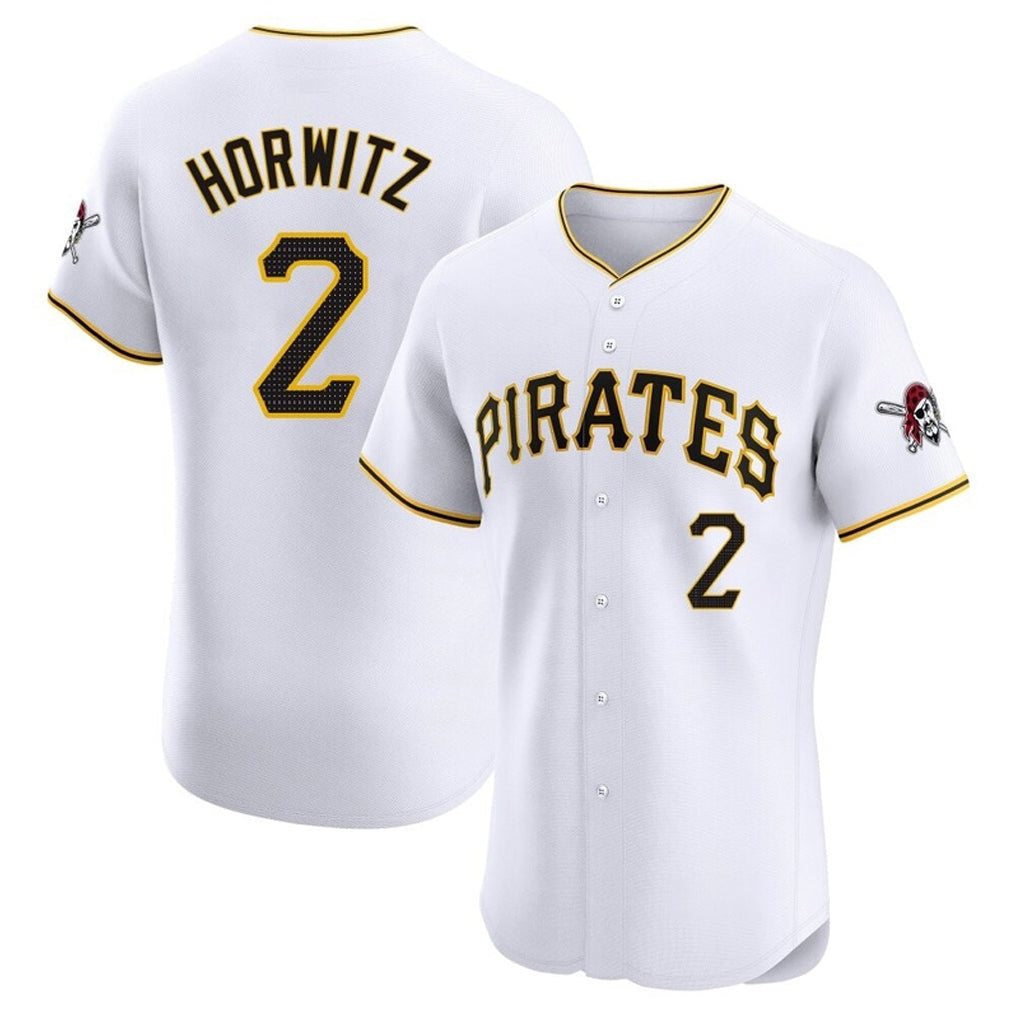 Jamed P.Pirates #2 Spencer Horwitz Player White Home Limited Elite Stitched Jerseys