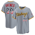 Jamed P.Pirates #30 Paul Skenes Gray USA 250 Fourth of July Road Stadium Jersey