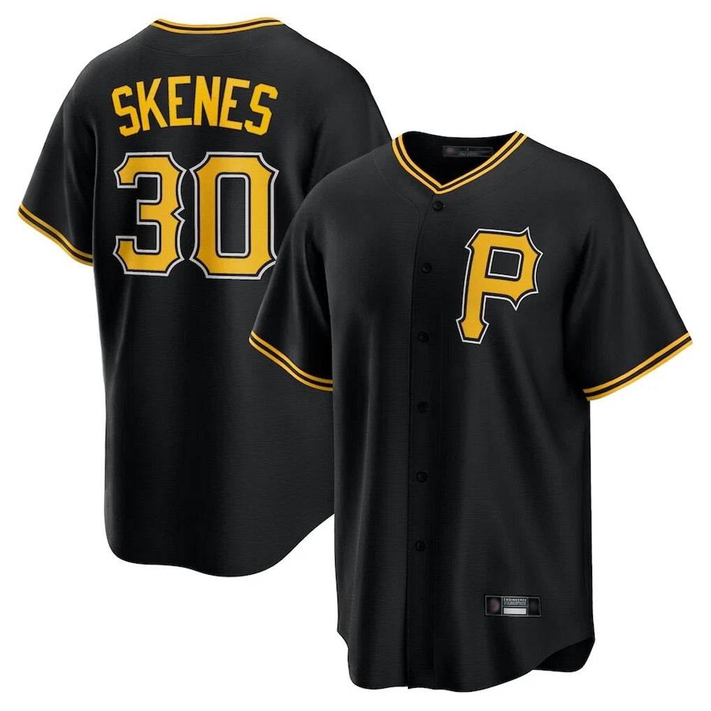 Jamed P.Pirates #30 Paul Skenes Player Black Alternate 2025 Home Game Stitched Jerseys