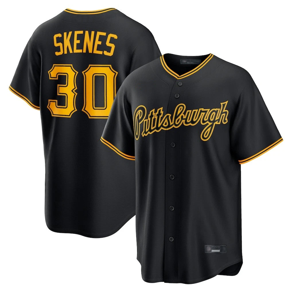 Jamed P.Pirates #30 Paul Skenes Player Black Home Game Stitched Jerseys