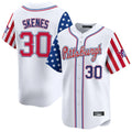 Jamed P.Pirates #30 Paul Skenes Player White 2025 Independence Day Vapor Premier Limited Stitched Jerseys