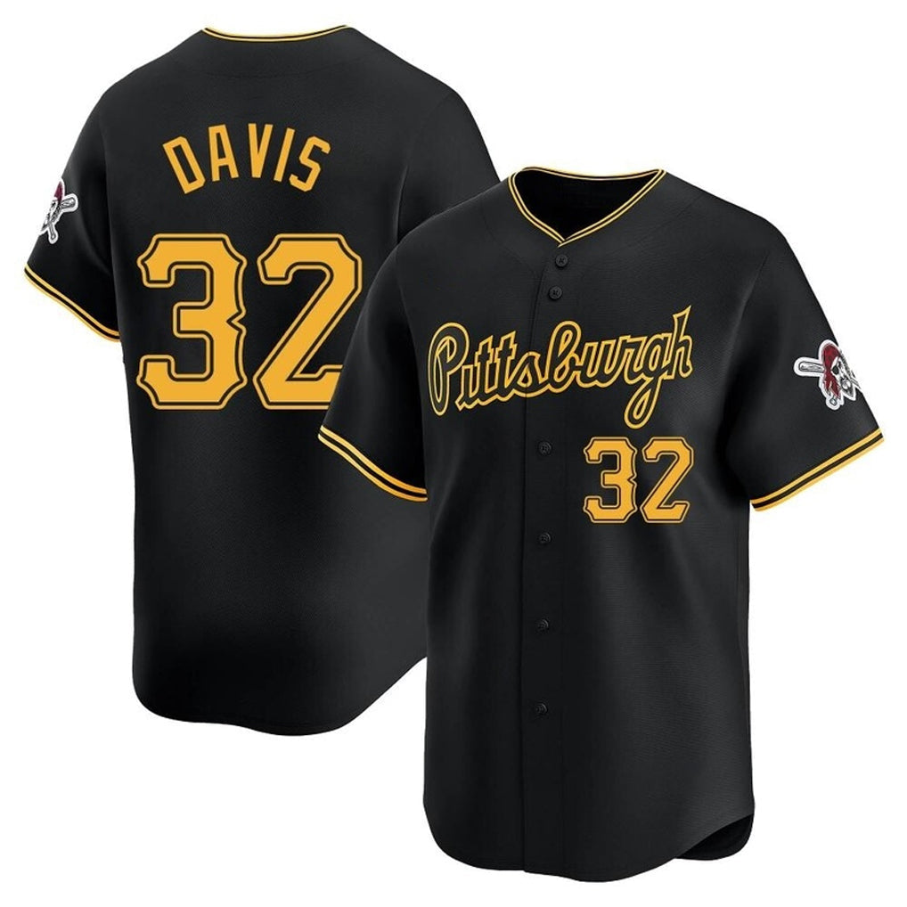 Jamed P.Pirates #32 Henry Davis Player Black Alt Home Limited Stitched Jerseys