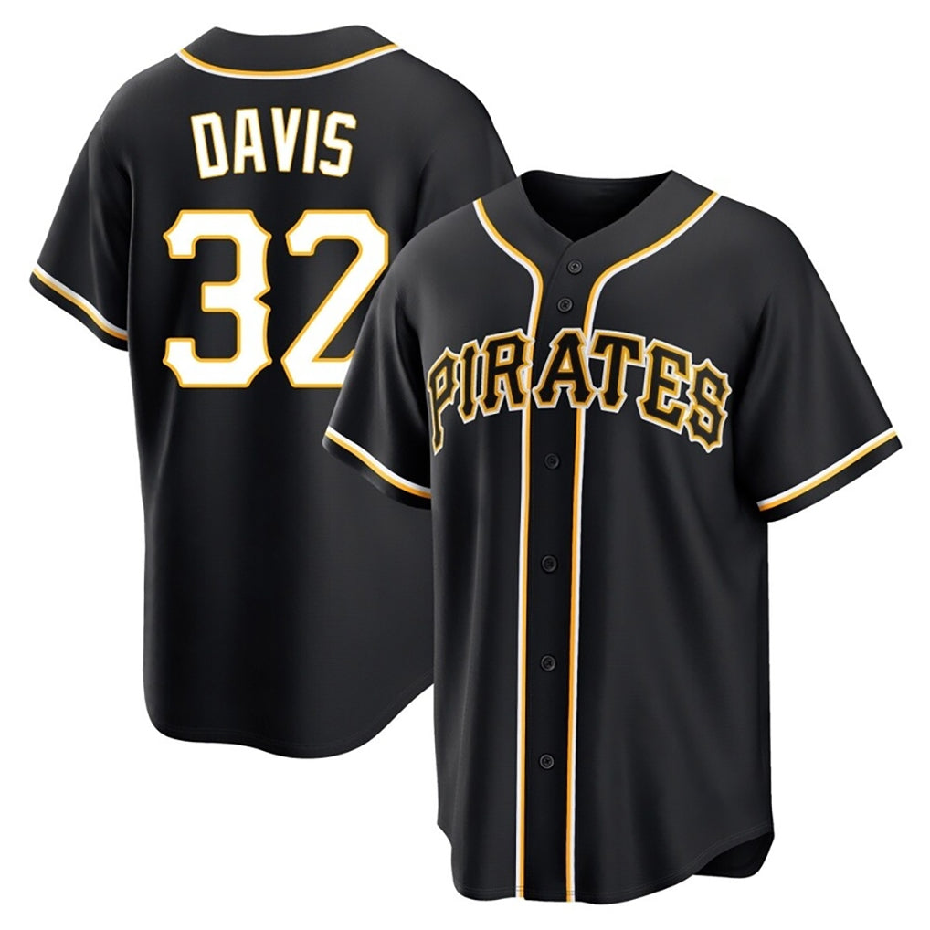 Jamed P.Pirates #32 Henry Davis Player Black Fashion Out Home Game Stitched Jerseys