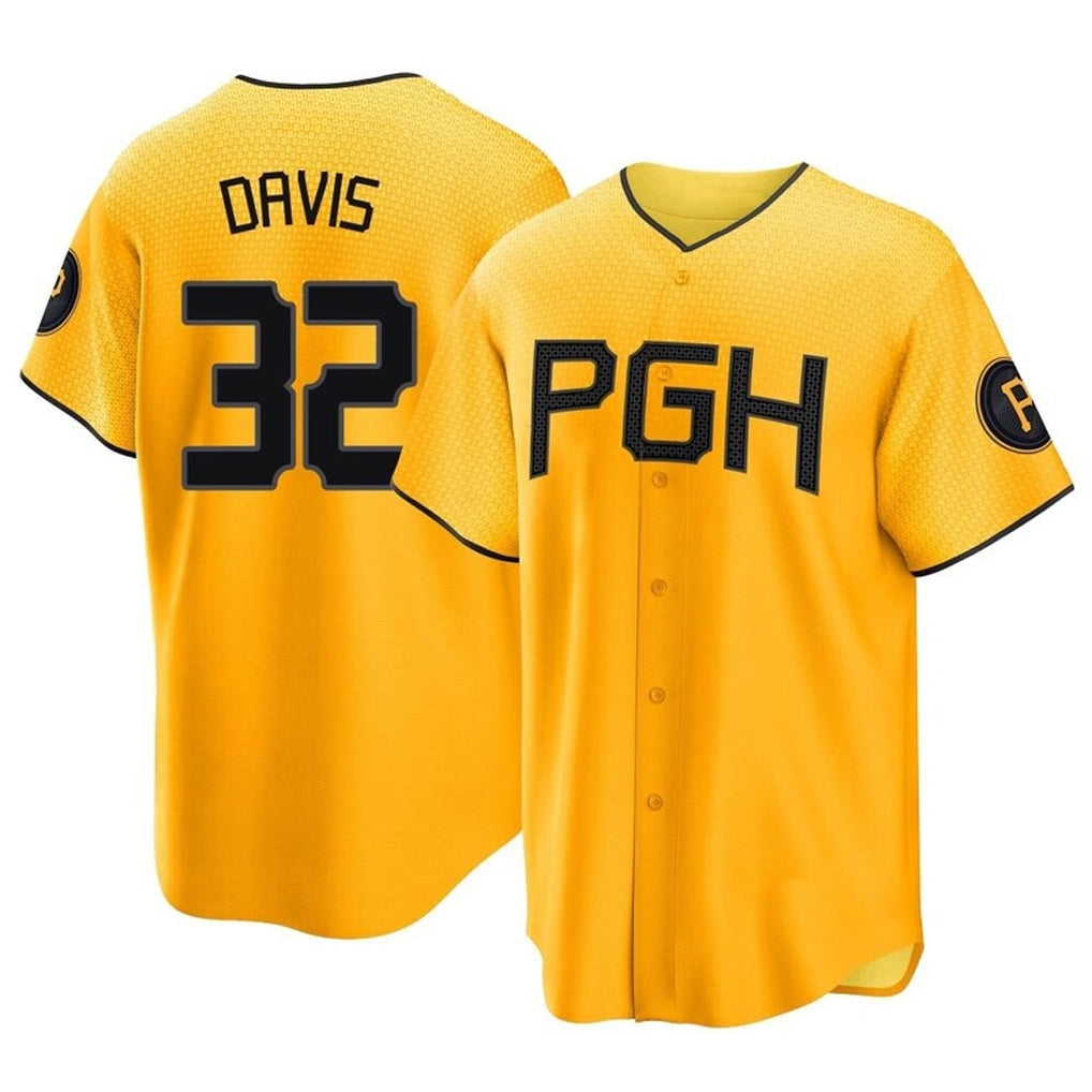 Jamed P.Pirates #32 Henry Davis Player Gold City Connect Home Game Stitched Jerseys