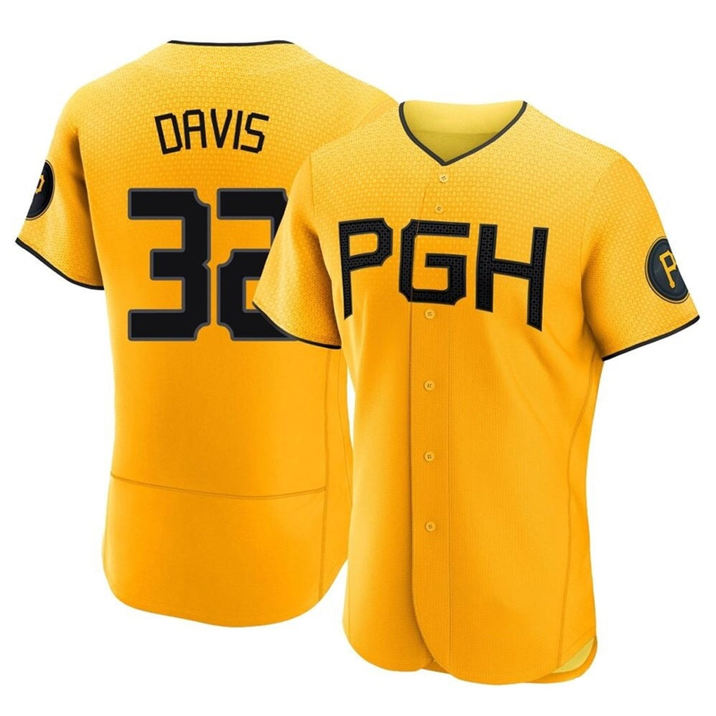 Jamed P.Pirates #32 Henry Davis Player Gold City Connect Home Limited Elite Stitched Jerseys