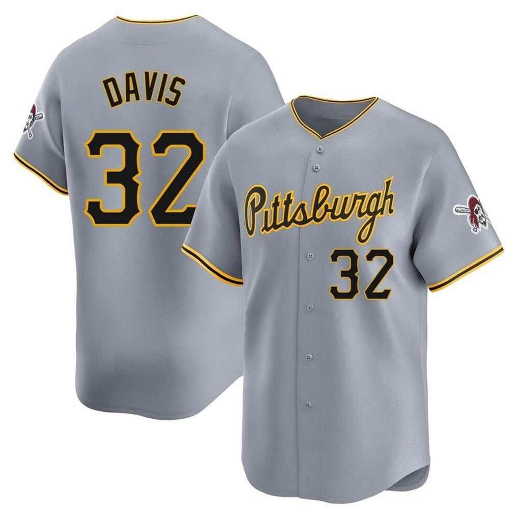 Jamed P.Pirates #32 Henry Davis Player Gray Road Home Limited Stitched Jerseys