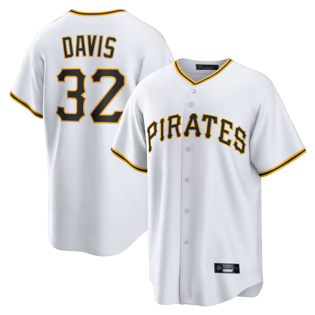 Jamed P.Pirates #32 Henry Davis Player White Home Game Stitched Jerseys