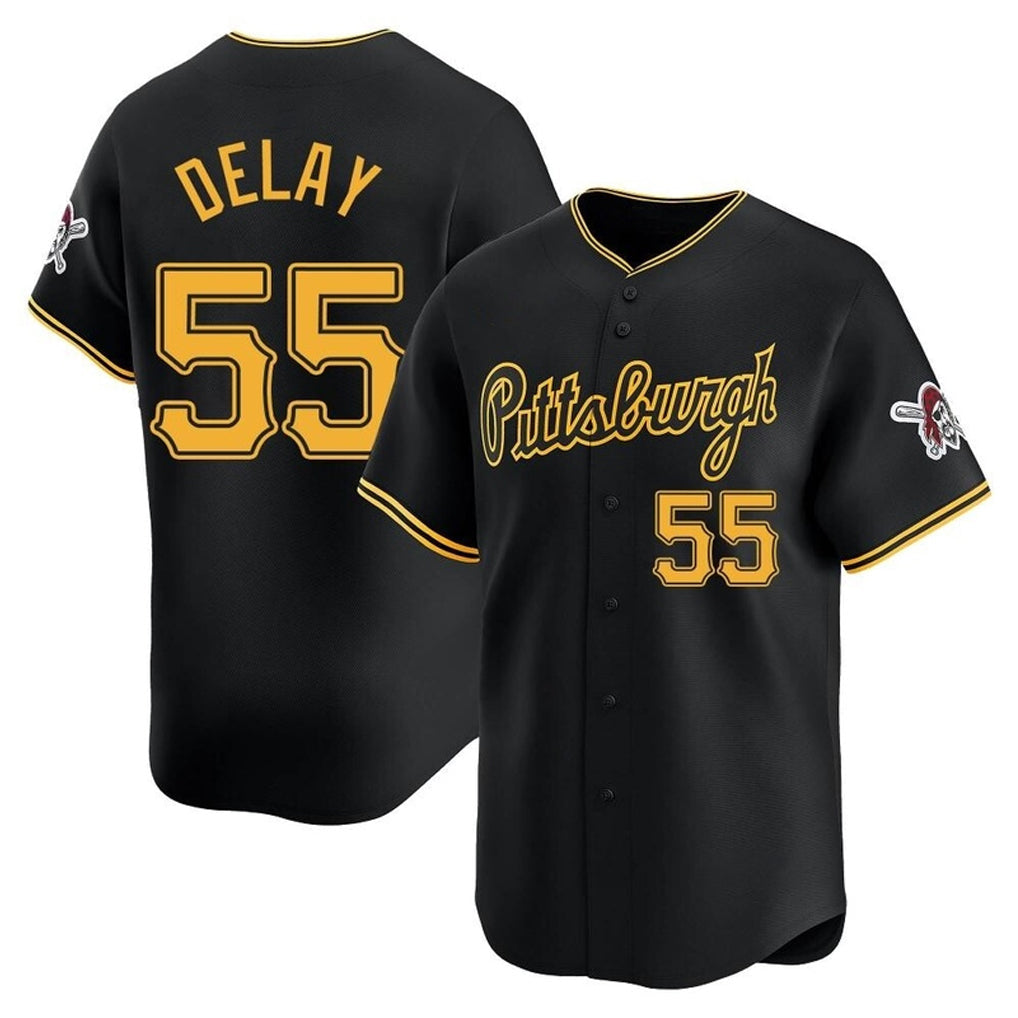 Jamed P.Pirates #55 Jason Delay Player Black Alt Home Limited Stitched Jerseys