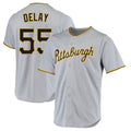 Jamed P.Pirates #55 Jason Delay Player Gray Road Home Game Stitched Jerseys