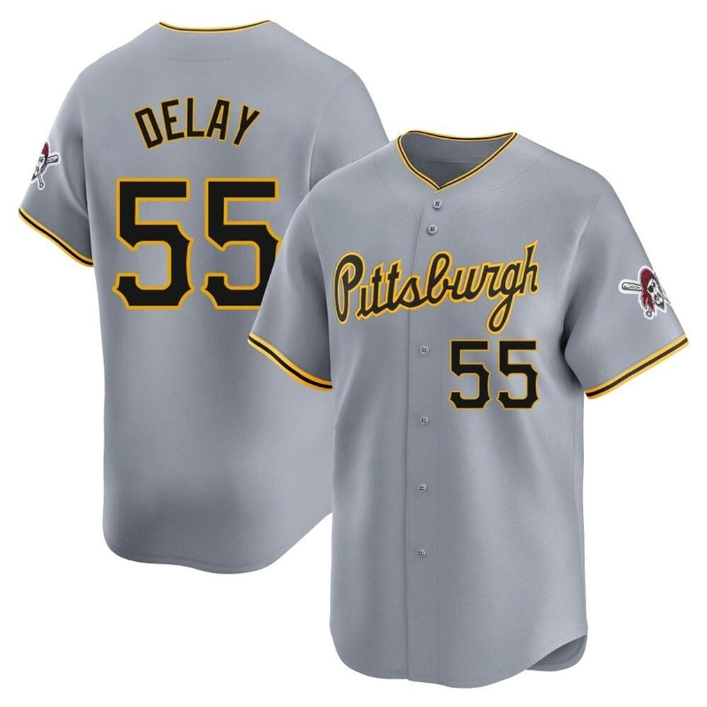 Jamed P.Pirates #55 Jason Delay Player Gray Road Home Limited Stitched Jerseys