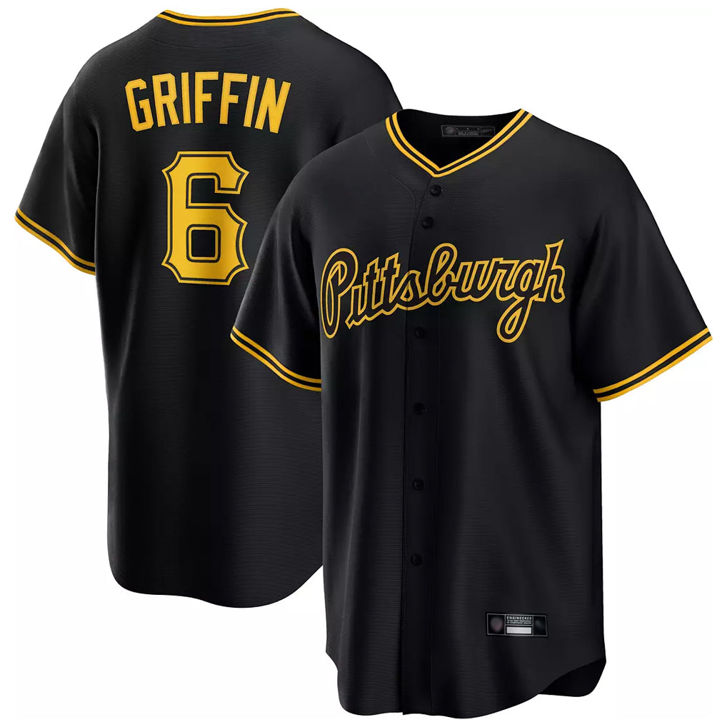 Jamed P.Pirates #6 Konnor Griffin Player Black Alt Home Game Stitched Jerseys