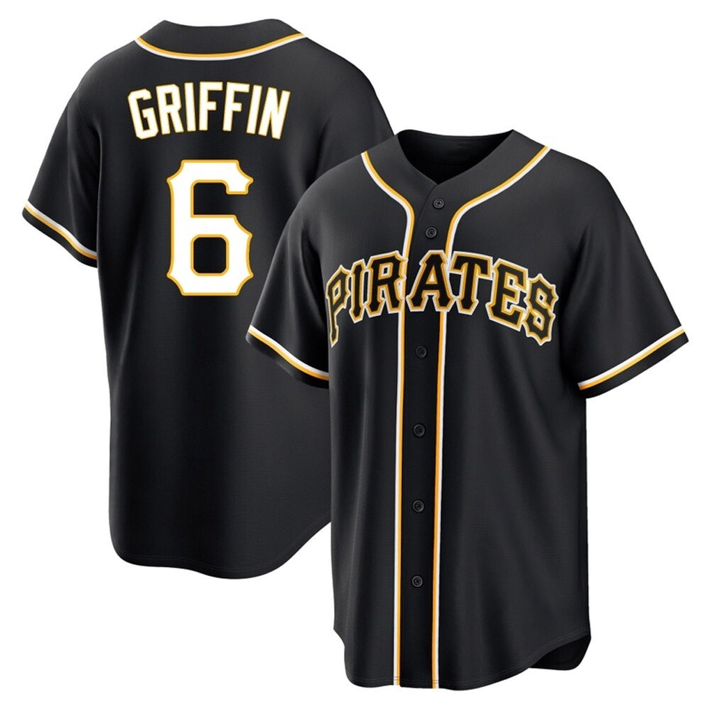 Jamed P.Pirates #6 Konnor Griffin Player Black Fashion Out Home Game Stitched Jerseys