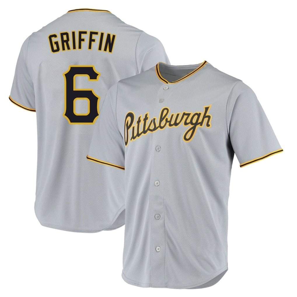 Jamed P.Pirates #6 Konnor Griffin Player Gray Road Home Game Stitched Jerseys
