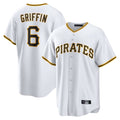 Jamed P.Pirates #6 Konnor Griffin Player White Home Game Stitched Jerseys