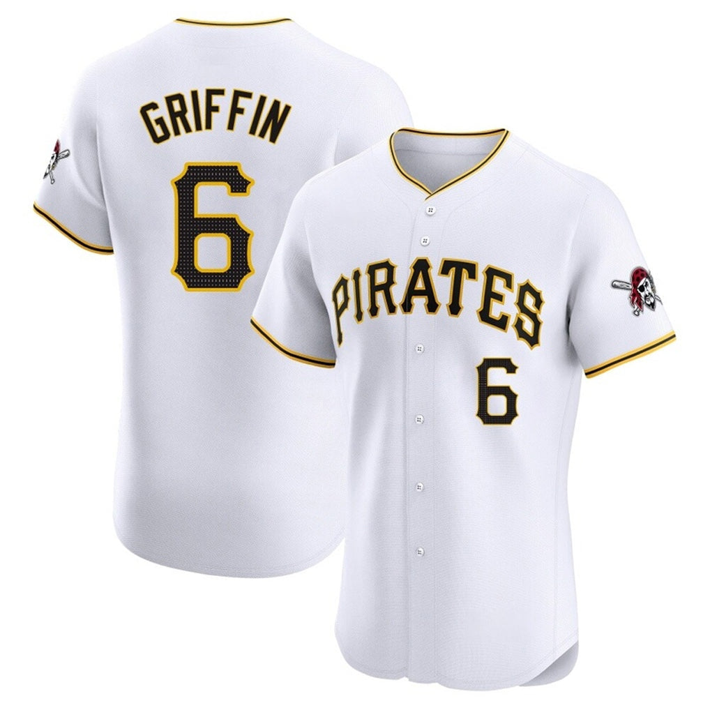Jamed P.Pirates #6 Konnor Griffin Player White Home Limited Elite Stitched Jerseys