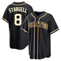 Jamed P.Pirates #8 Willie Stargell Player Black Fashion Out Home Game Stitched Jerseys