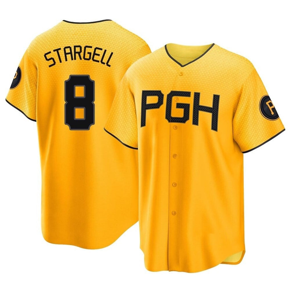 Jamed P.Pirates #8 Willie Stargell Player Gold City Connect Home Game Stitched Jerseys