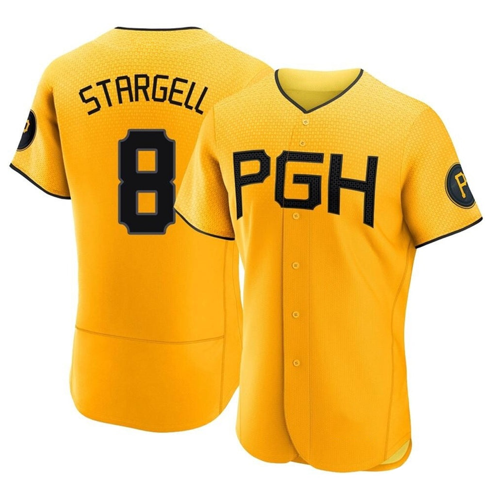 Jamed P.Pirates #8 Willie Stargell Player Gold City Connect Home Limited Elite Stitched Jerseys