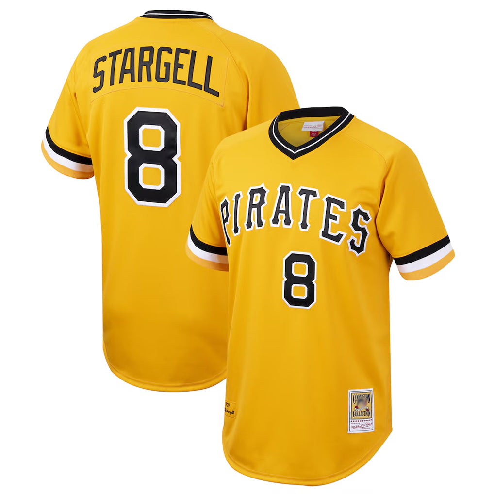 Jamed P.Pirates #8 Willie Stargell Player Gold Mitchell & Ness Cooperstown Collection 1979 Limited Stitched Jerseys