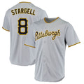 Jamed P.Pirates #8 Willie Stargell Player Gray Road Home Game Stitched Jerseys