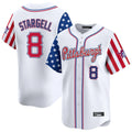Jamed P.Pirates #8 Willie Stargell Player White 2025 Independence Day Vapor Premier Limited Stitched Jerseys