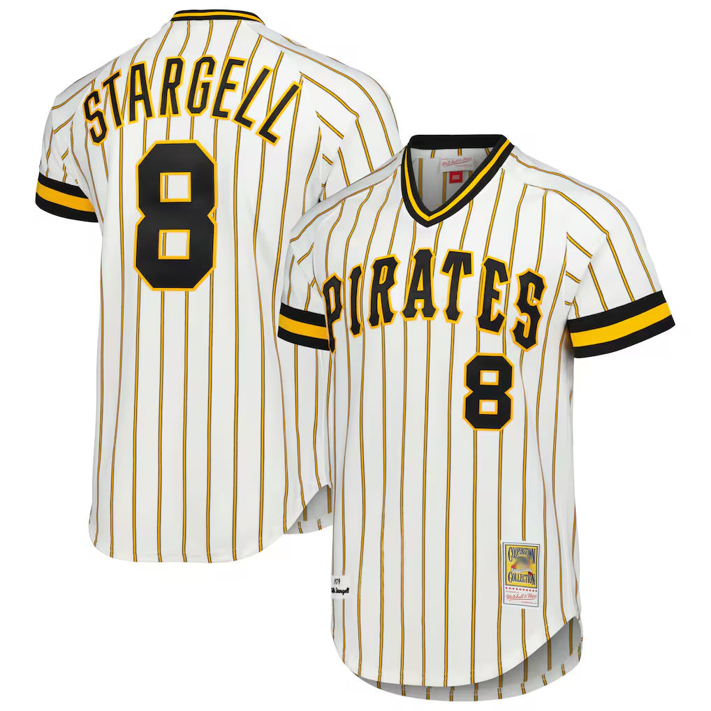 Jamed P.Pirates #8 Willie Stargell Player White Mitchell & Ness Cooperstown Collection 1979 Limited Stitched Jerseys