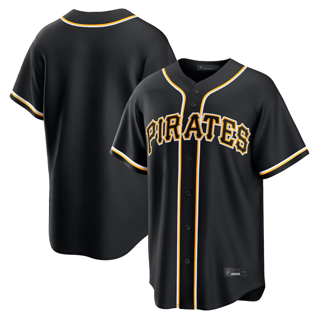 Jamed P.Pirates Blank Player Black Fashion Out Home Game Stitched Jerseys